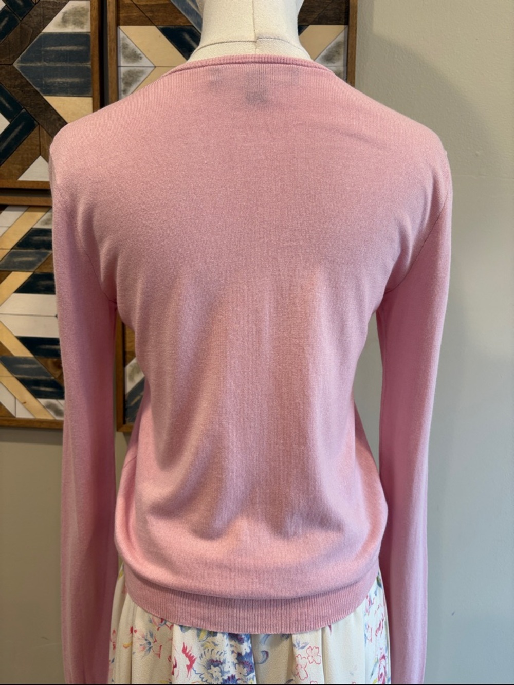 Vintage Ralph Lauren Collection Light Pink Button-Up Cardigan Sweater size Small - Picture 6 of 8